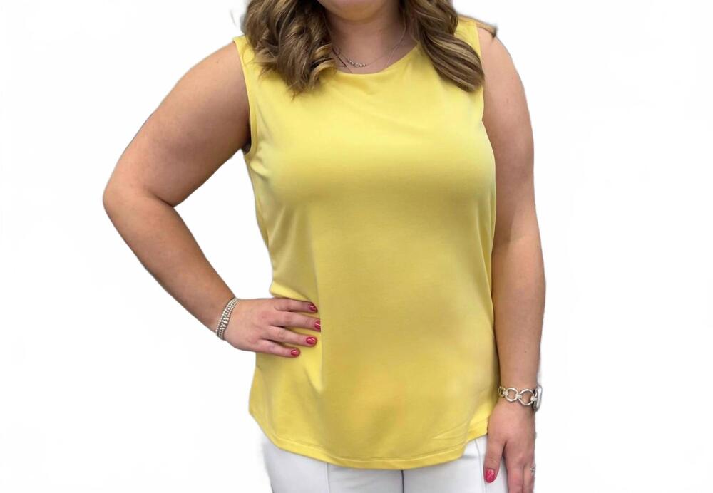 NEW MULTIPLES high neck tank top in yellow
